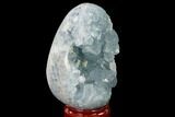 Crystal Filled Celestine (Celestite) Egg Geode - Madagascar #140308-2